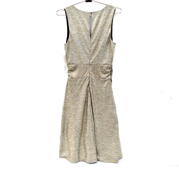 NWT anthropologie gold metallic midi dress w/comfy liner - Picture 9 of 10